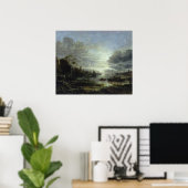 Landschaft im Mondlicht Poster (Heimbüro)