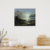 Landschaft im Mondlicht Poster (Küche)