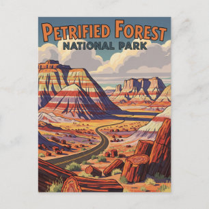 Landschaft im Petrified Forest National Park Postkarte