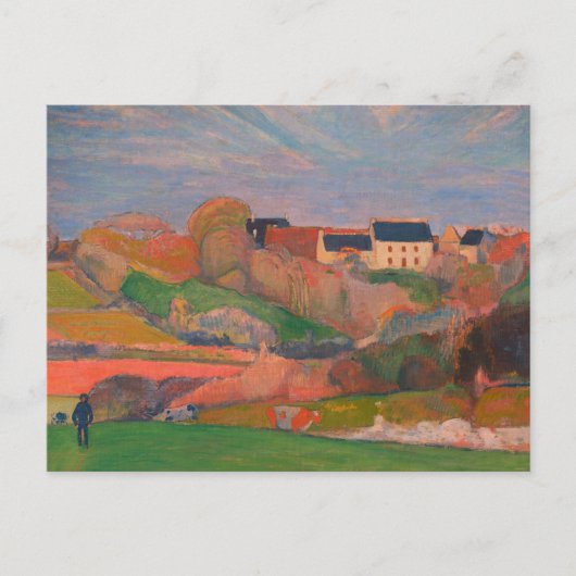 Landschaft im Pouldu von Gauguin: Postkarte (Vorderseite)