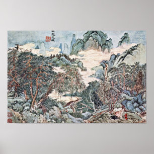 Landschaft im Stil Chao Meng-Fu durch Wang Poster