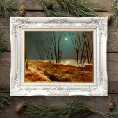 Landschaft im Winter am Mondschein, Winterkunst Poster