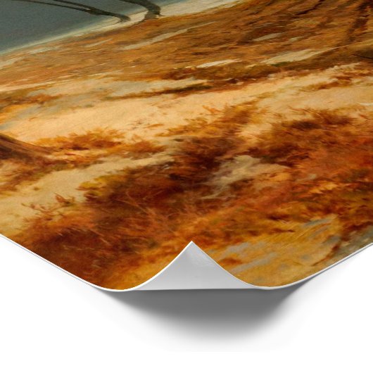 Landschaft im Winter am Mondschein, Winterkunst Poster (Ecke)