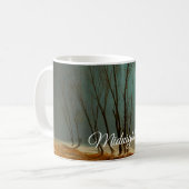 Landschaft im Winter bei Mondschein von Carl Blech Kaffeetasse (Vorderseite Links)