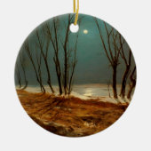 Landschaft im Winter bei Mondschein von Carl Blech Keramik Ornament (Vorne)