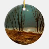 Landschaft im Winter bei Mondschein von Carl Blech Keramik Ornament (Hinten)