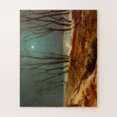 Landschaft im Winter bei Mondschein von Carl Blech Puzzle (Vertikal)