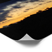 Landschaft im Zwielicht als Silhouette Poster (Ecke)
