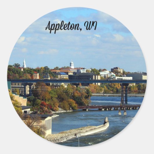 Landschaft in Appleton, Wisconsin Runder Aufkleber (Vorderseite)