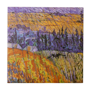 Landschaft in Auvers bei Regen von Vincent van Gog Fliese