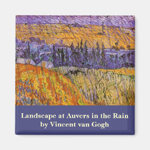 Landschaft in Auvers bei Regen von Vincent van Gog Magnet