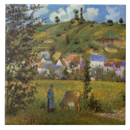 Landschaft in Chaponval, berühmtes Gemälde, Fliese (Vorderseite)