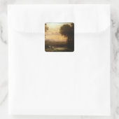 Landschaft in der Dusk Quadratischer Aufkleber (Tasche)