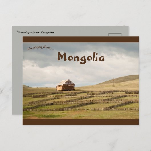 Landschaft in der Mongolei Postkarte (Vorne/Hinten)