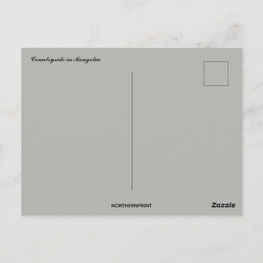 Landschaft in der Mongolei Postkarte (Rückseite)