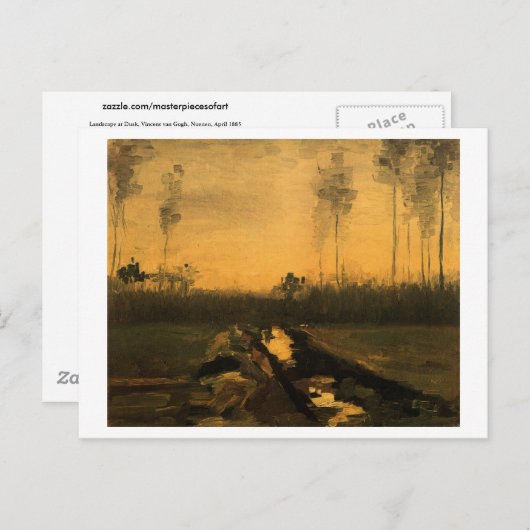 Landschaft in Dusk, Van Gogh Fine Art Postkarte (Vorne/Hinten)