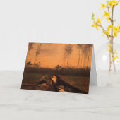 Landschaft in Dusk von Vincent van Gogh Karte (Gelbe Blume)