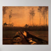 Landschaft in Dusk von Vincent van Gogh Poster (Vorne)