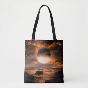 Landschaft in fantasievoller Alien mit flammendem Tasche
