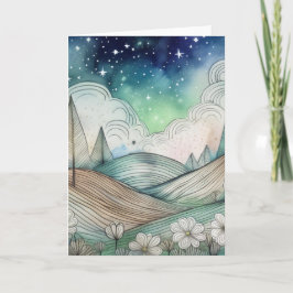 Landschaft in Grün- und Beigetönen Karte