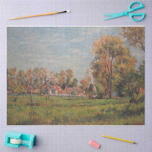 Landschaft in Lagny (Frankreich) Seidenpapier (Basteln)