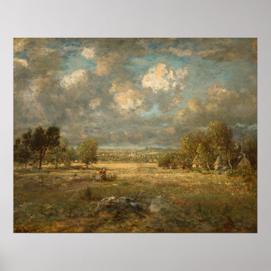Landschaft in Picardie, Théodore Rousseau Kunst un Poster (Vorne)