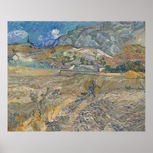 Landschaft in Saint-Rémy; Vincent Van Gogh Poster (Vorne)