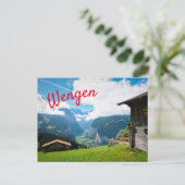 Landschaft in Wengen in der Schweiz Postkarte (Stehend Vorderseite)