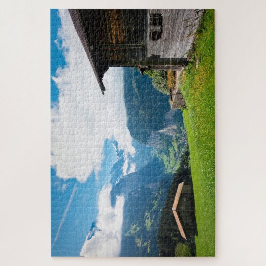 Landschaft in Wengen in der Schweiz Puzzle (Vertikal)