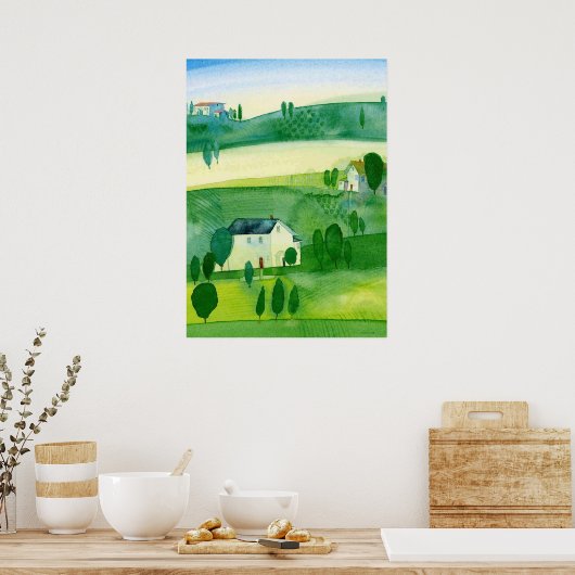 Landschaft Irland Aquarell Poster (Küche)