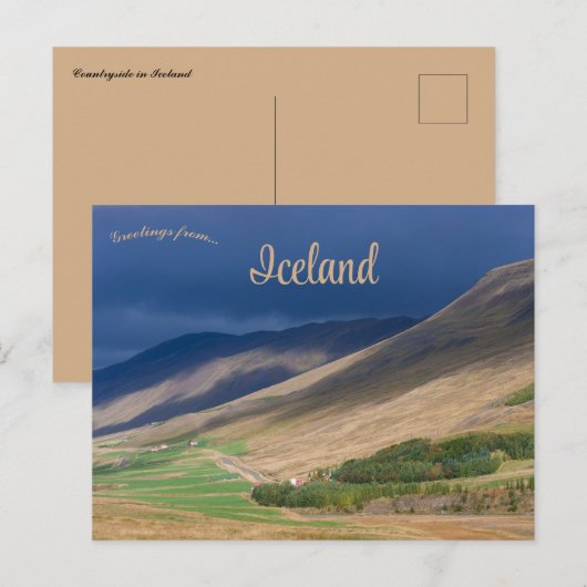 Landschaft Islands Postkarte (Vorne/Hinten)
