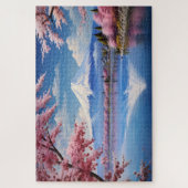 Landschaft Japan, Sakura und Fuji Puzzle (Vertikal)
