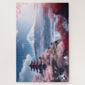 Landschaft Japan, Sakura und Fuji Puzzle (Vertikal)