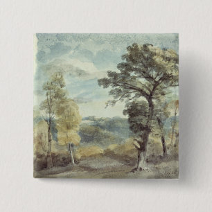 Landschaft John Constables   mit Bäumen und einem Button