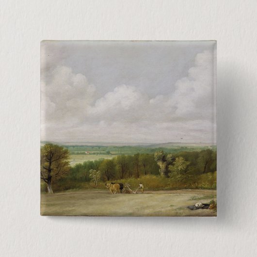 Landschaft John Constables |: Pflügende Szene in Button (Vorderseite)