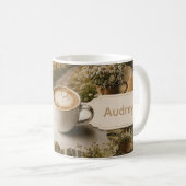 Landschaft Kaffee Szene Benutzerdefinierter Name Kaffeetasse (VorderseiteRechts)
