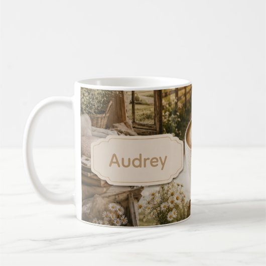 Landschaft Kaffee Szene Benutzerdefinierter Name Kaffeetasse (Links)