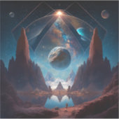 Landschaft kosmischer Fantasie Aufkleber (Vorderseite)