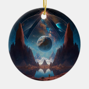 Landschaft kosmischer Fantasie Keramik Ornament