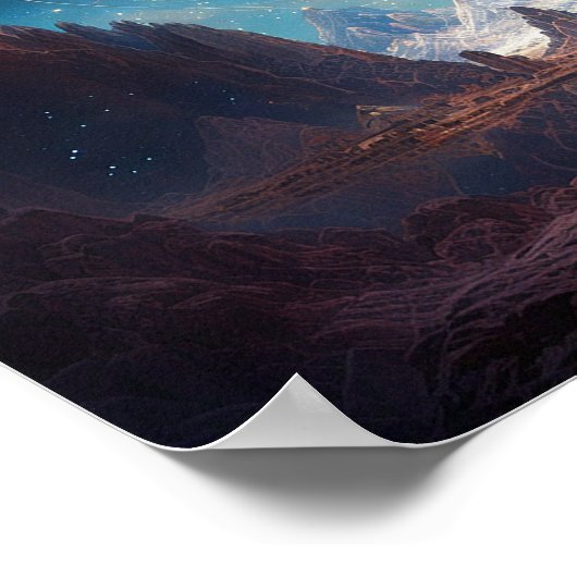 Landschaft kosmischer Fantasie Poster (Ecke)