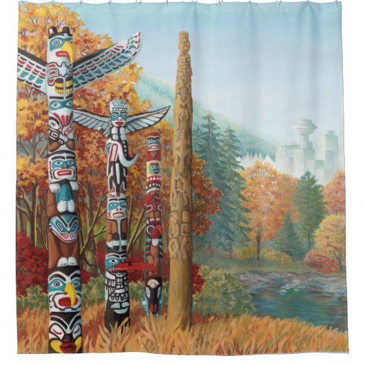 Landschaft Kunst Dusche Vorhang Vancouver Totem (Vorderseite)