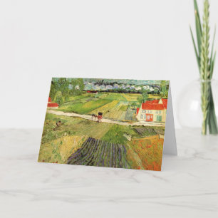 Landschaft, Kutsche und Zug von Vincent van Gogh Karte