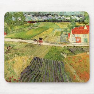 Landschaft, Kutsche und Zug von Vincent van Gogh Mousepad
