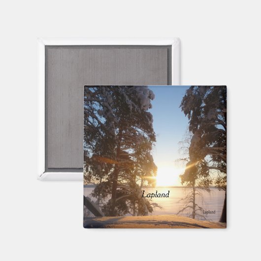 Landschaft Lapplands Magnet (Vorderseite/Rückseite)
