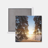 Landschaft Lapplands Magnet (Vorderseite/Rückseite)