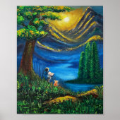 Landschaft Lebhafte Farben Sonnenuntergang Reading Poster (Vorne)