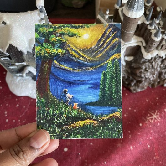 Landschaft Lebhafte Farben Sonnenuntergang Reading Poster