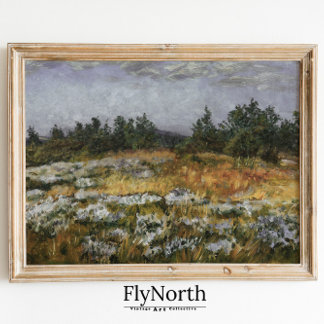 Landschaft Malerei Print Antique Village Wasserfar Poster