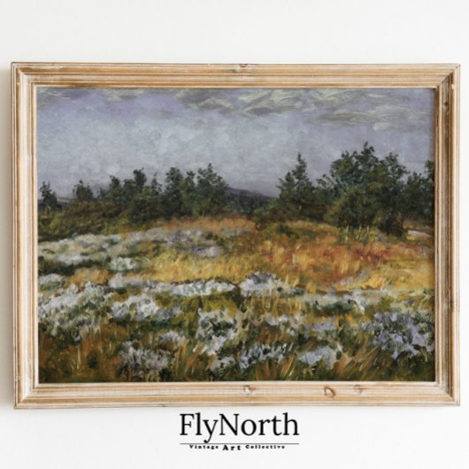 Landschaft Malerei Print Antique Village Wasserfar Poster