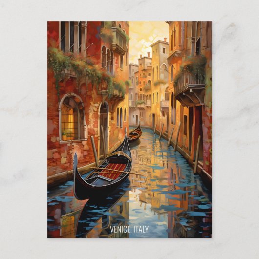 Landschaft Malerei Venedig Canals Italien Wandern Postkarte (Vorderseite)